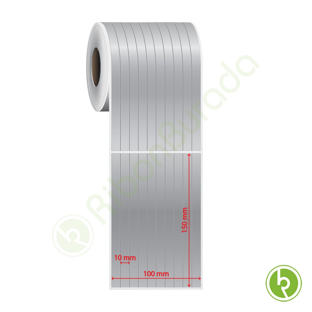 10x150 mm 10 'lu Bitişik Silvermat Etiket (Fiyatı)