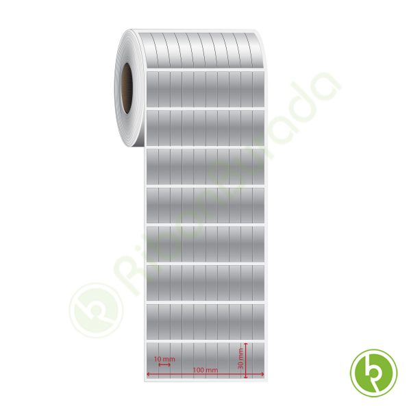 10x30 mm 10 'lu Bitişik Silvermat Etiket (Fiyatı)